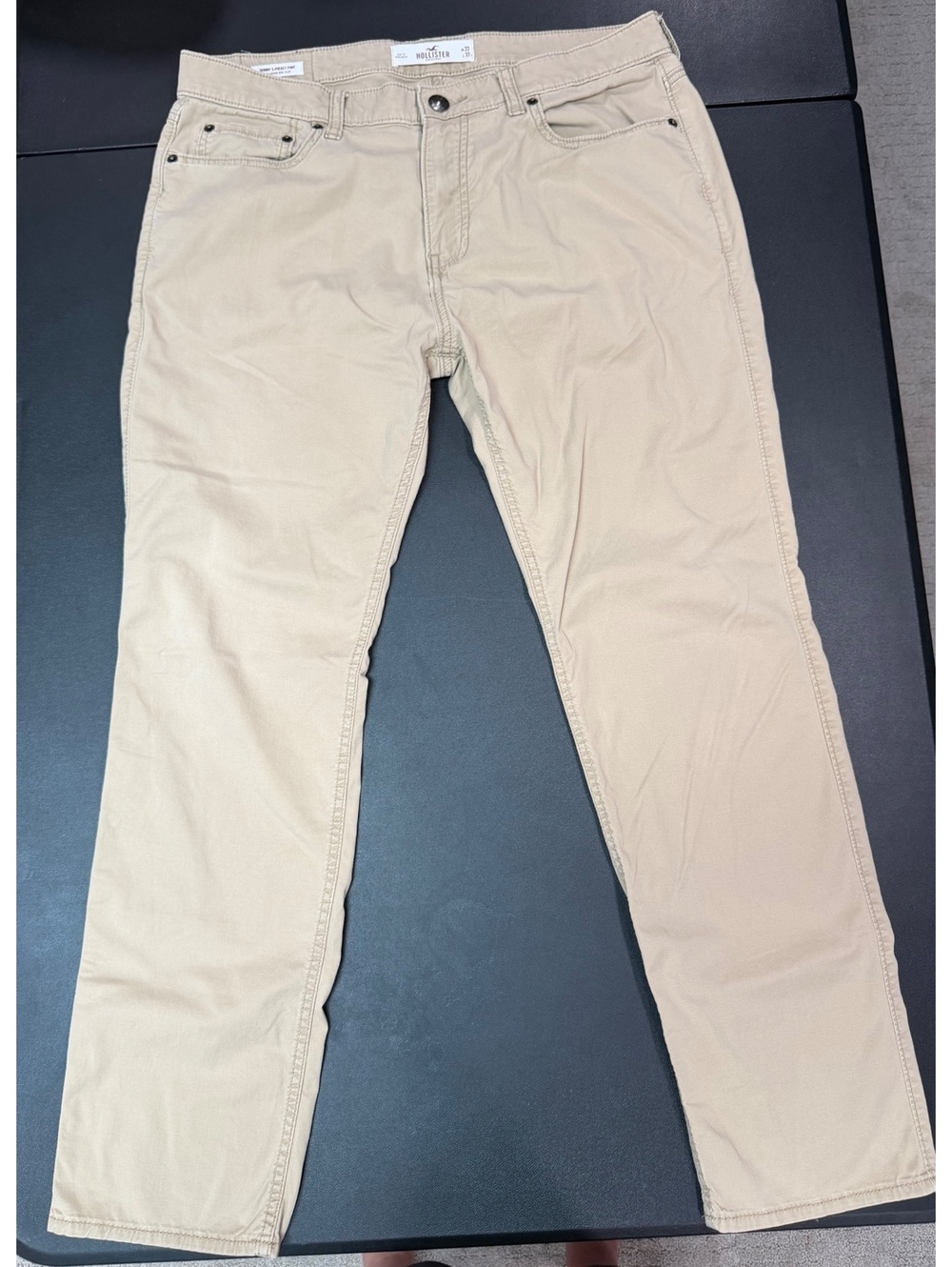 Hollister California Epic Flex Skinny 5-Pocket Pants Khaki/Tan‎ Men's 33x32